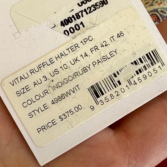 NEW! Zimmermann Indigo & Ruby Vitali Paisley Ruffle One-Piece Swimsuit - Picture 12 of 16